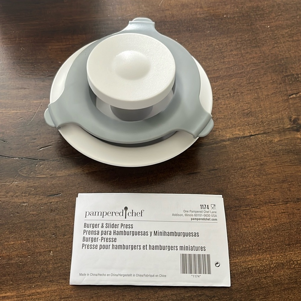 The Pampered Chef burger and slider press